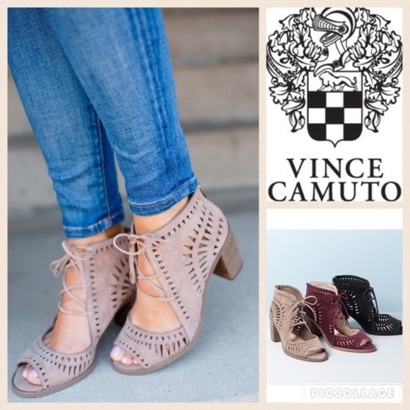 Vince Camuto Shoes - Vince Camuto Black Tarita Laser Cut Booties 9.5